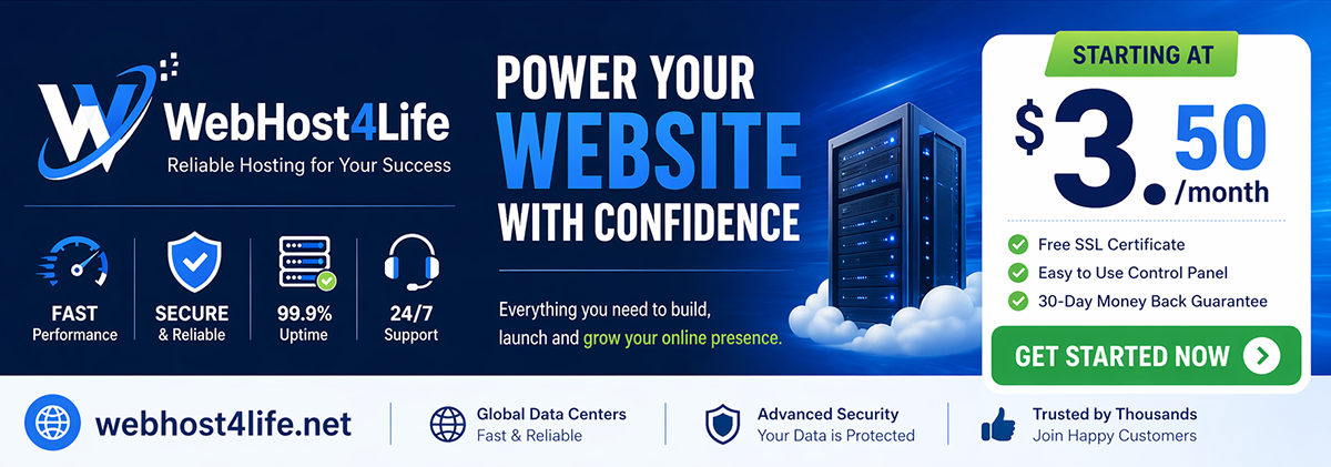 WebHost4Life Web Hosting - Best Cloud Hosting Solution - Visit: https://webhost4life.net